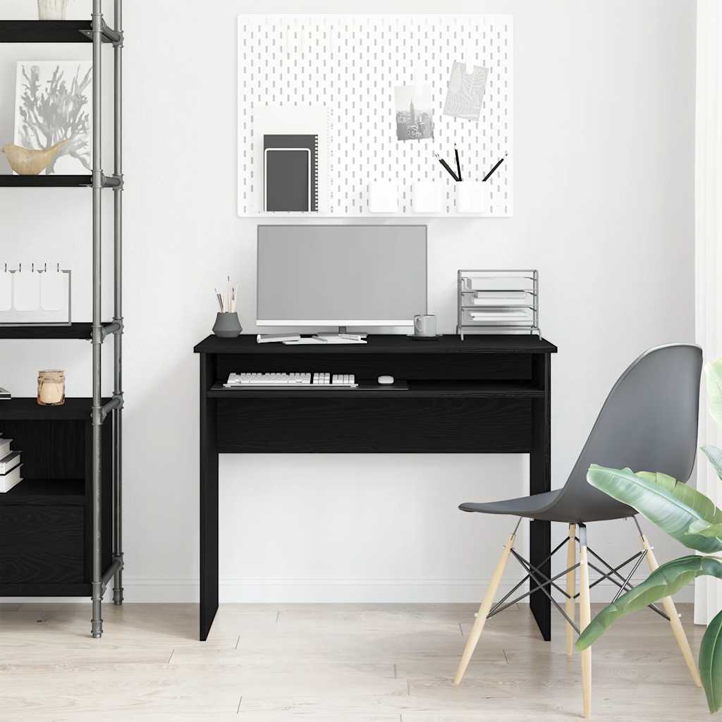 Bureau 90x50x74 cm bewerkt hout zwart eikenkleur