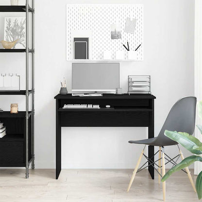 Bureau 90x50x74 cm bewerkt hout zwart eikenkleur