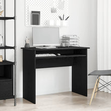 Bureau 90x50x74 cm bewerkt hout zwart eikenkleur
