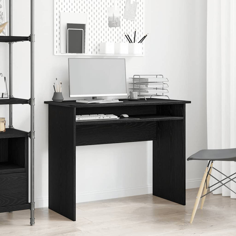 Bureau 90x50x74 cm bewerkt hout zwart eikenkleur