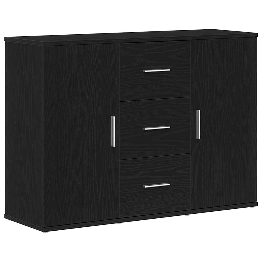 Dressoir 91x29,5x65 cm spaanplaat zwart eikenkleurig