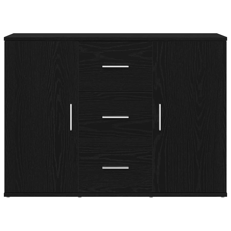 Dressoir 91x29,5x65 cm spaanplaat zwart eikenkleurig