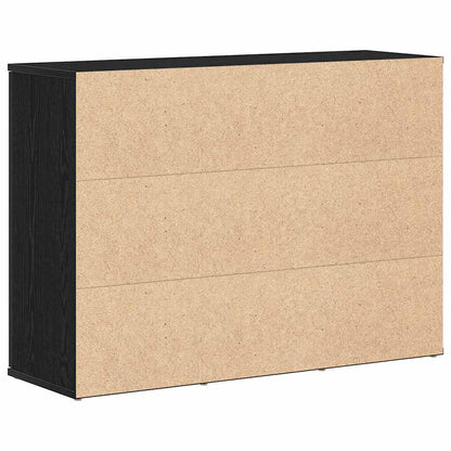 Dressoir 91x29,5x65 cm spaanplaat zwart eikenkleurig