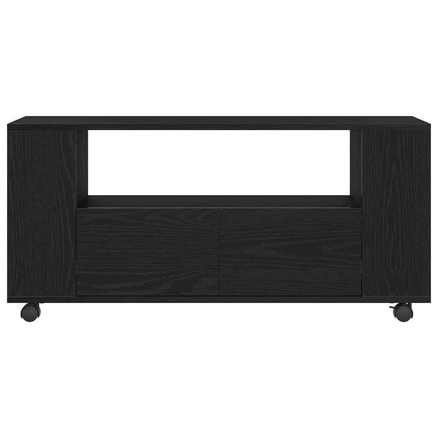 Tv-Meubel Wielen 102X34,5X43 Cm Spaanplaat Kleurig Zwart eiken