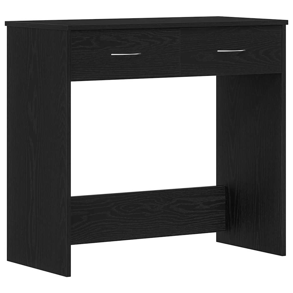 Bureau met lade Zwart Eiken 80 x 40 x 75 cm Bewerkt hout
