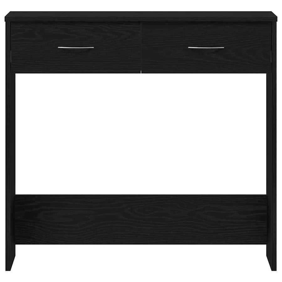 Bureau met lade Zwart Eiken 80 x 40 x 75 cm Bewerkt hout