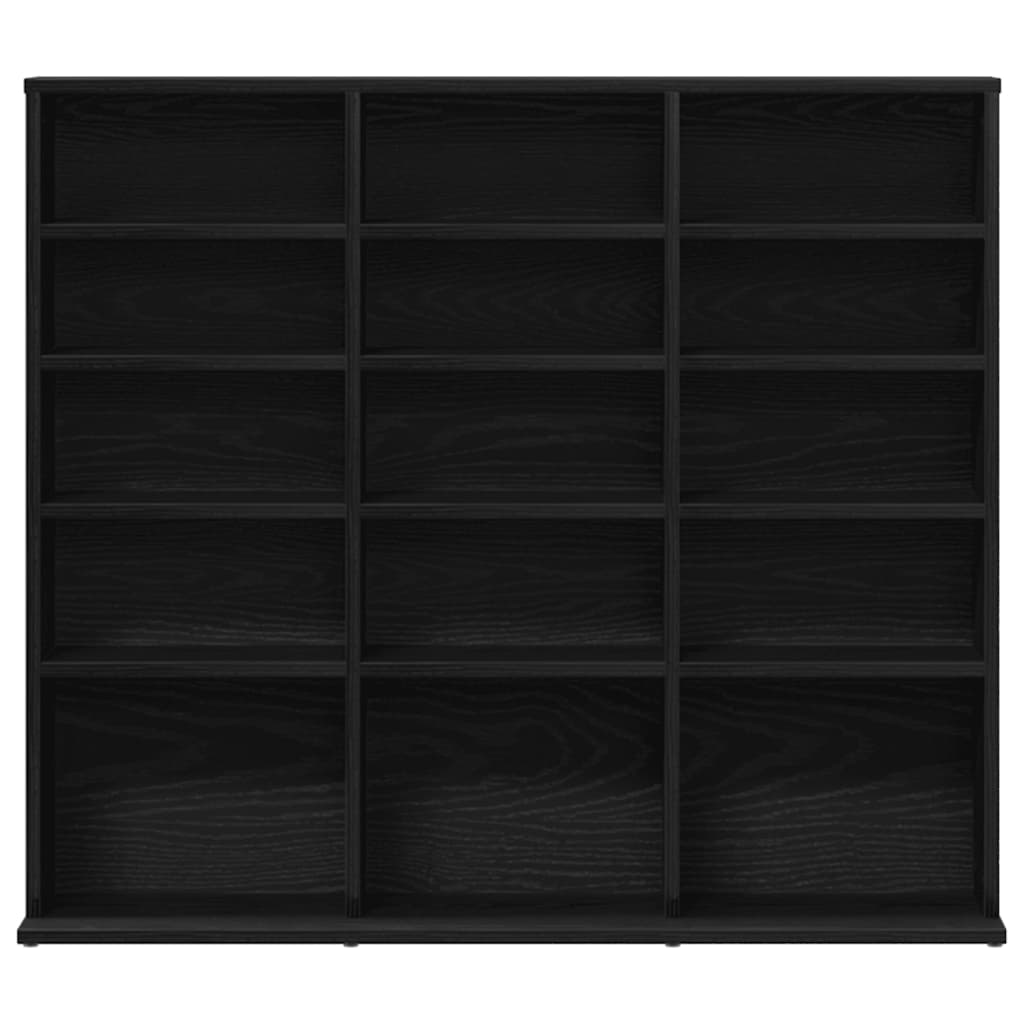 CD-kast 100,5x23x89,5 cm bewerkt hout zwart eikenkleurig