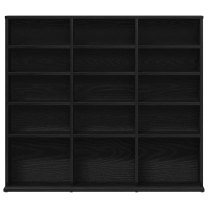 CD-kast 100,5x23x89,5 cm bewerkt hout zwart eikenkleurig