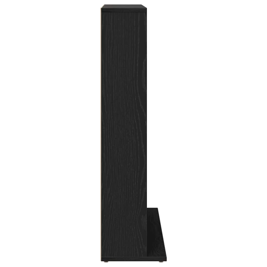CD-kast 100,5x23x89,5 cm bewerkt hout zwart eikenkleurig