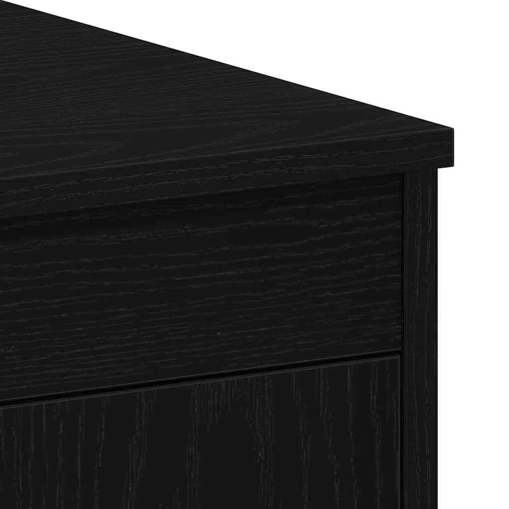 Bureau met opslag Zwart Eiken 100 x 50 x 76 cm Bewerkt hout