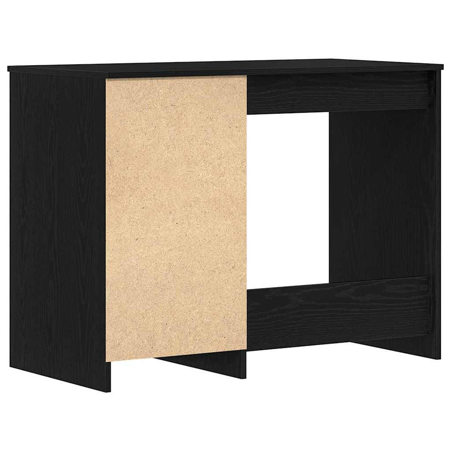 Bureau met opslag Zwart Eiken 100 x 50 x 76 cm Bewerkt hout