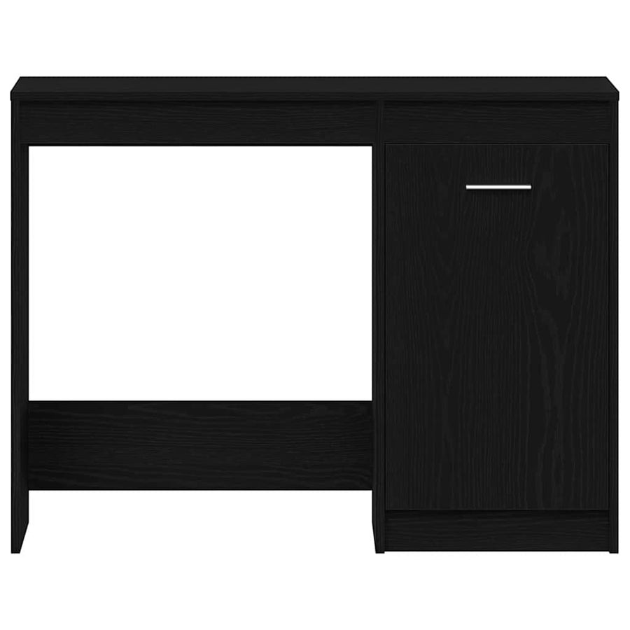 Bureau met opslag Zwart Eiken 100 x 50 x 76 cm Bewerkt hout