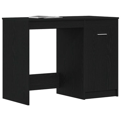 Bureau met opslag Zwart Eiken 100 x 50 x 76 cm Bewerkt hout
