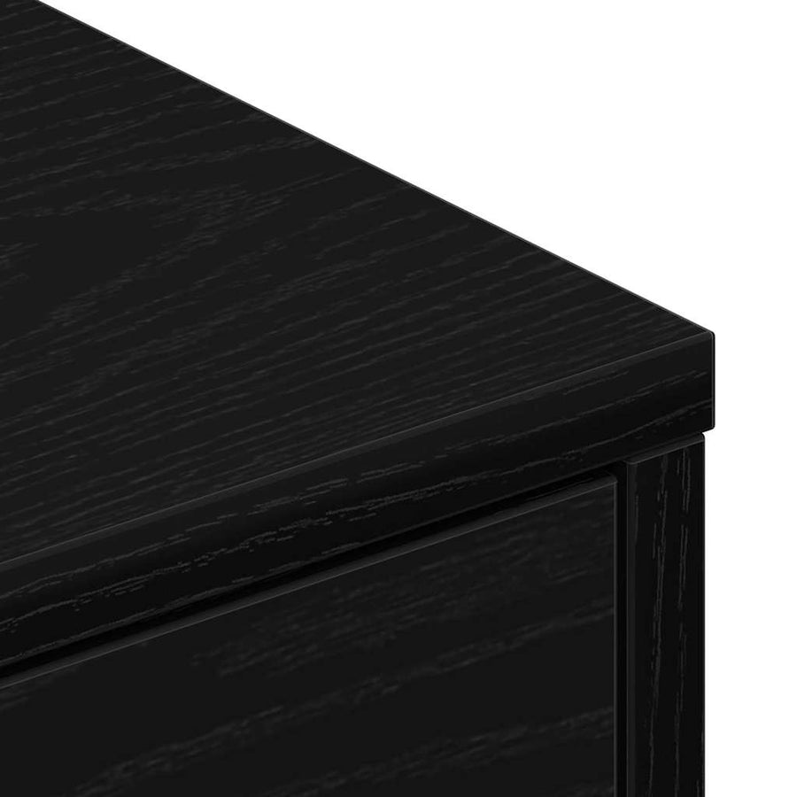 TV-kast met lade Zwart Eiken 80 x 34 x 36 cm Bewerkt hout