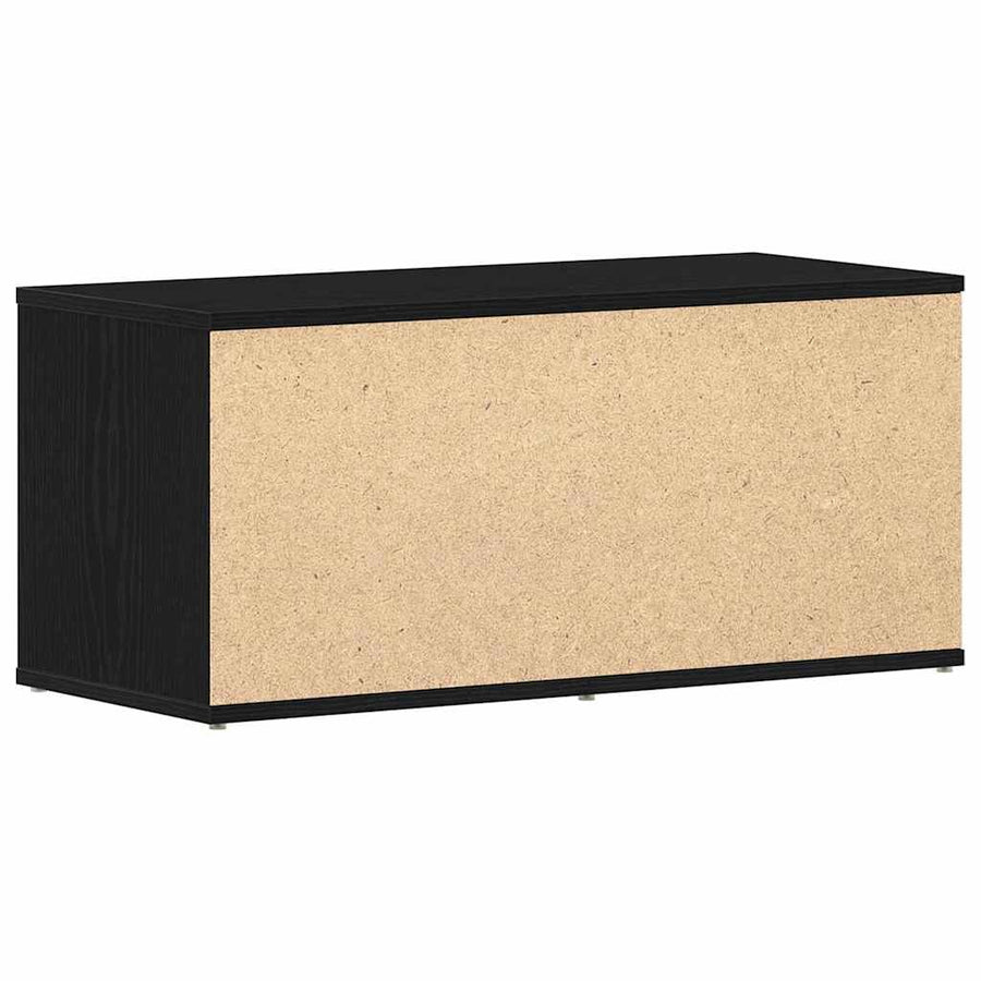 TV-kast met lade Zwart Eiken 80 x 34 x 36 cm Bewerkt hout