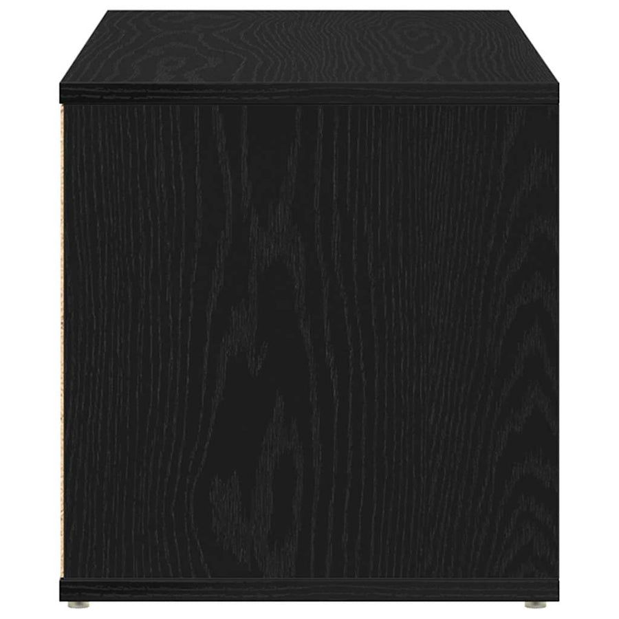 TV-kast met lade Zwart Eiken 80 x 34 x 36 cm Bewerkt hout