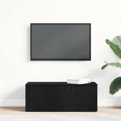 TV-kast met lade Zwart Eiken 80x34x30 cm Bewerkt hout