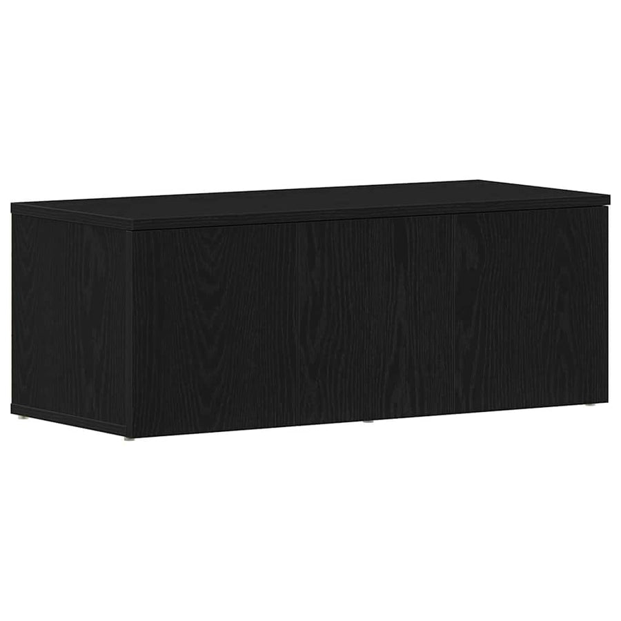 TV-kast met lade Zwart Eiken 80x34x30 cm Bewerkt hout