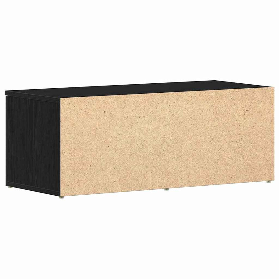 TV-kast met lade Zwart Eiken 80x34x30 cm Bewerkt hout
