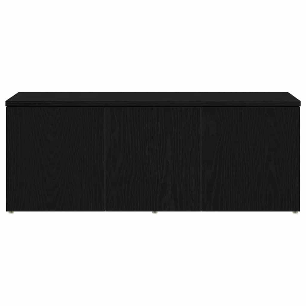 TV-kast met lade Zwart Eiken 80x34x30 cm Bewerkt hout