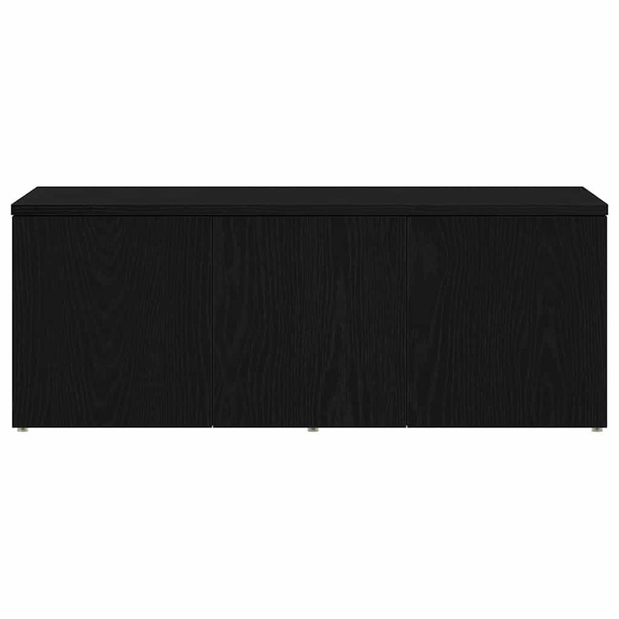 TV-kast met lade Zwart Eiken 80x34x30 cm Bewerkt hout