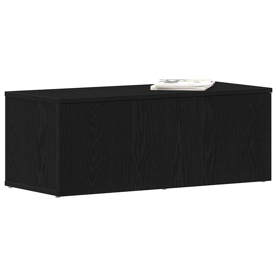 TV-kast met lade Zwart Eiken 80x34x30 cm Bewerkt hout