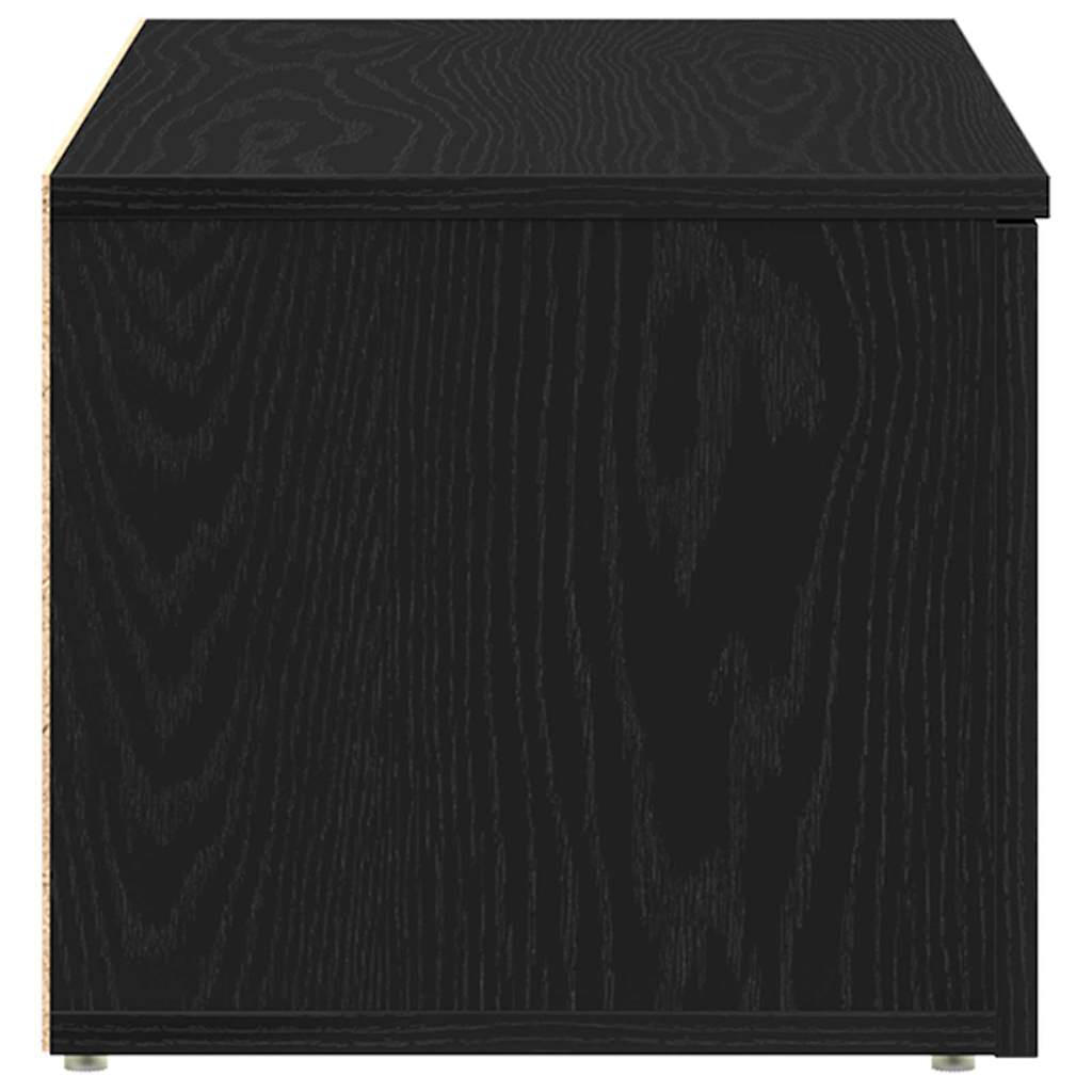 TV-kast met lade Zwart Eiken 80x34x30 cm Bewerkt hout