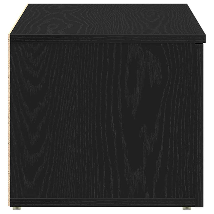 TV-kast met lade Zwart Eiken 80x34x30 cm Bewerkt hout