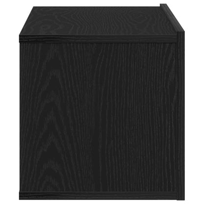 TV-kast Wandgemonteerd Zwart Eiken 80 x 30 x 30 cm Bewerkt hout