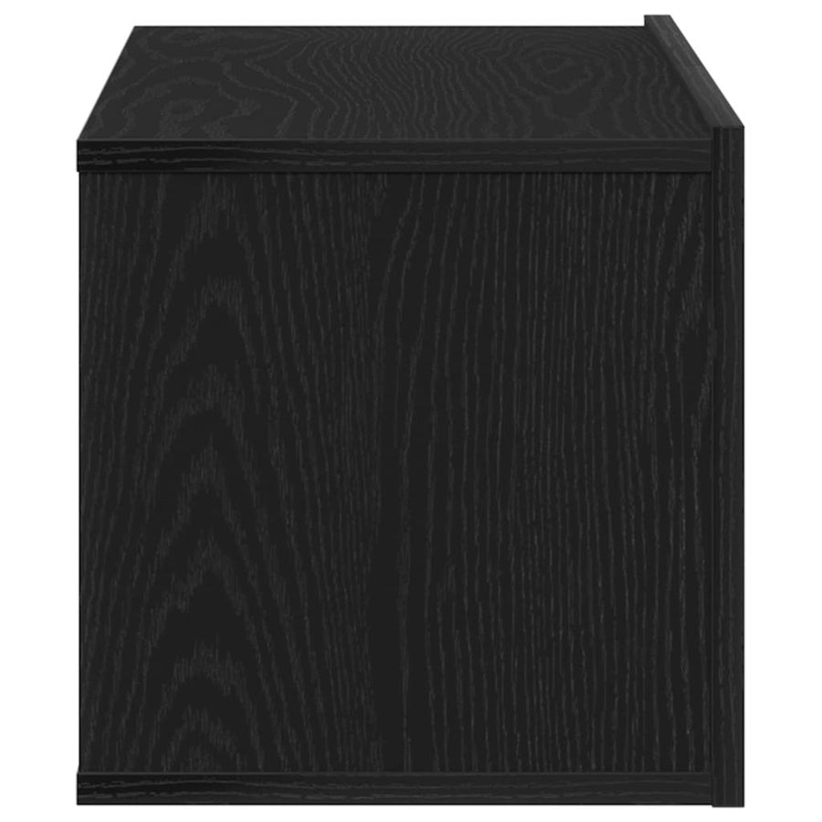 TV-kast Wandgemonteerd Zwart Eiken 80 x 30 x 30 cm Bewerkt hout