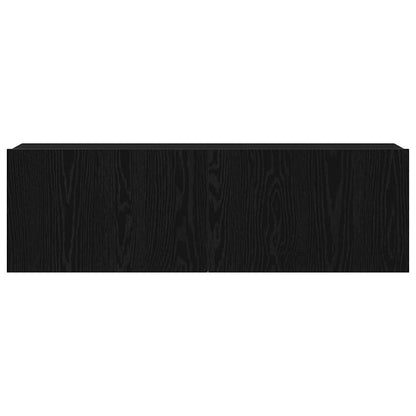 TV-kast Zwart Eiken 100 x 30 x 30 cm Bewerkt hout