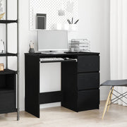 Bureau 90x45x76 cm spaanplaat zwart eiken