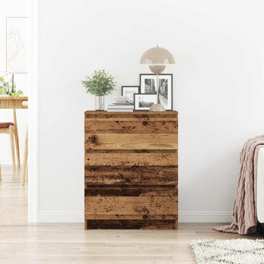 Dressoir 60X35X76 Cm Bewerkt Hout Kleurig Oud hout