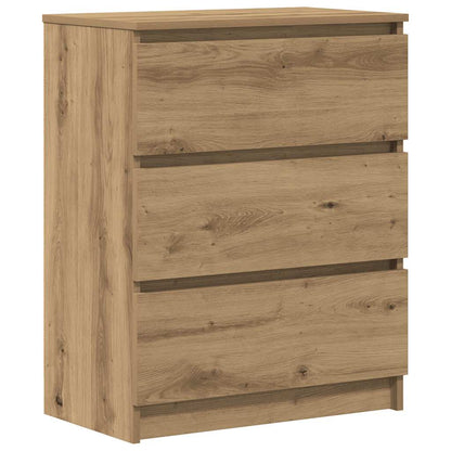 Dressoir 60X35X76 Cm Bewerkt Hout Artisanaal Eikenkleur artisanaal eikenkleurig