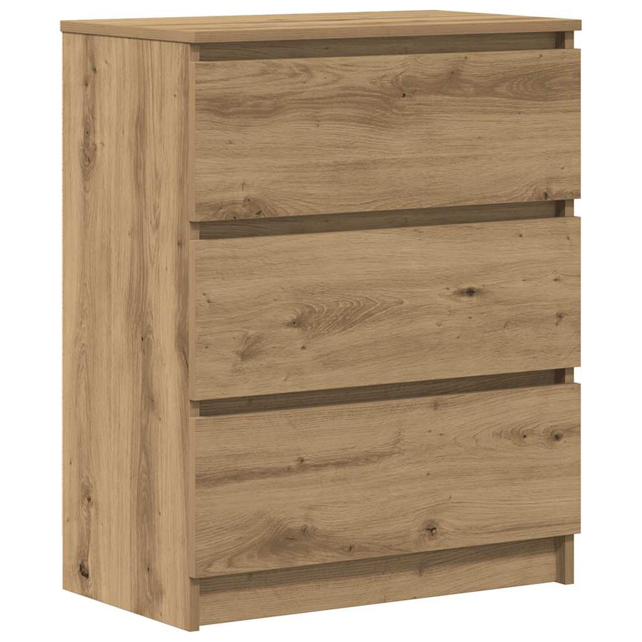 Dressoir 60X35X76 Cm Bewerkt Hout Artisanaal Eikenkleur artisanaal eikenkleurig