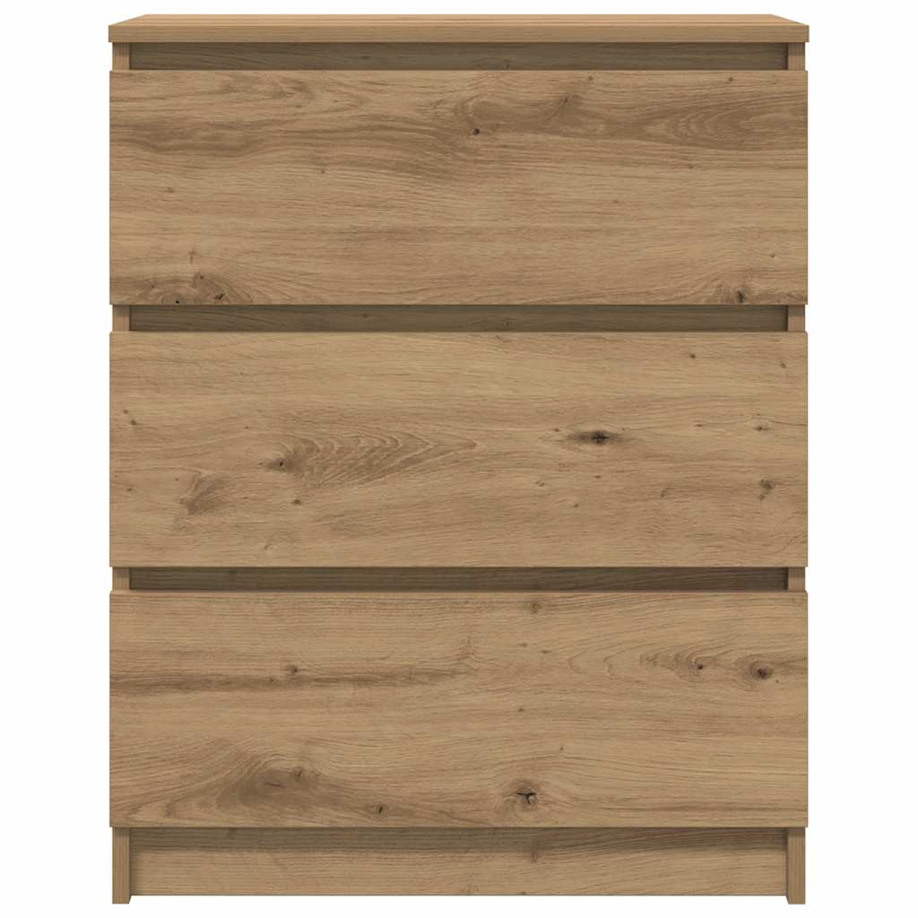 Dressoir 60X35X76 Cm Bewerkt Hout Artisanaal Eikenkleur artisanaal eikenkleurig