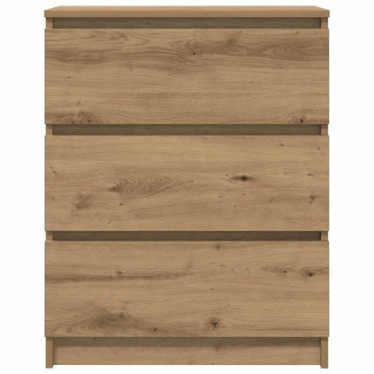 Dressoir 60X35X76 Cm Bewerkt Hout Artisanaal Eikenkleur artisanaal eikenkleurig