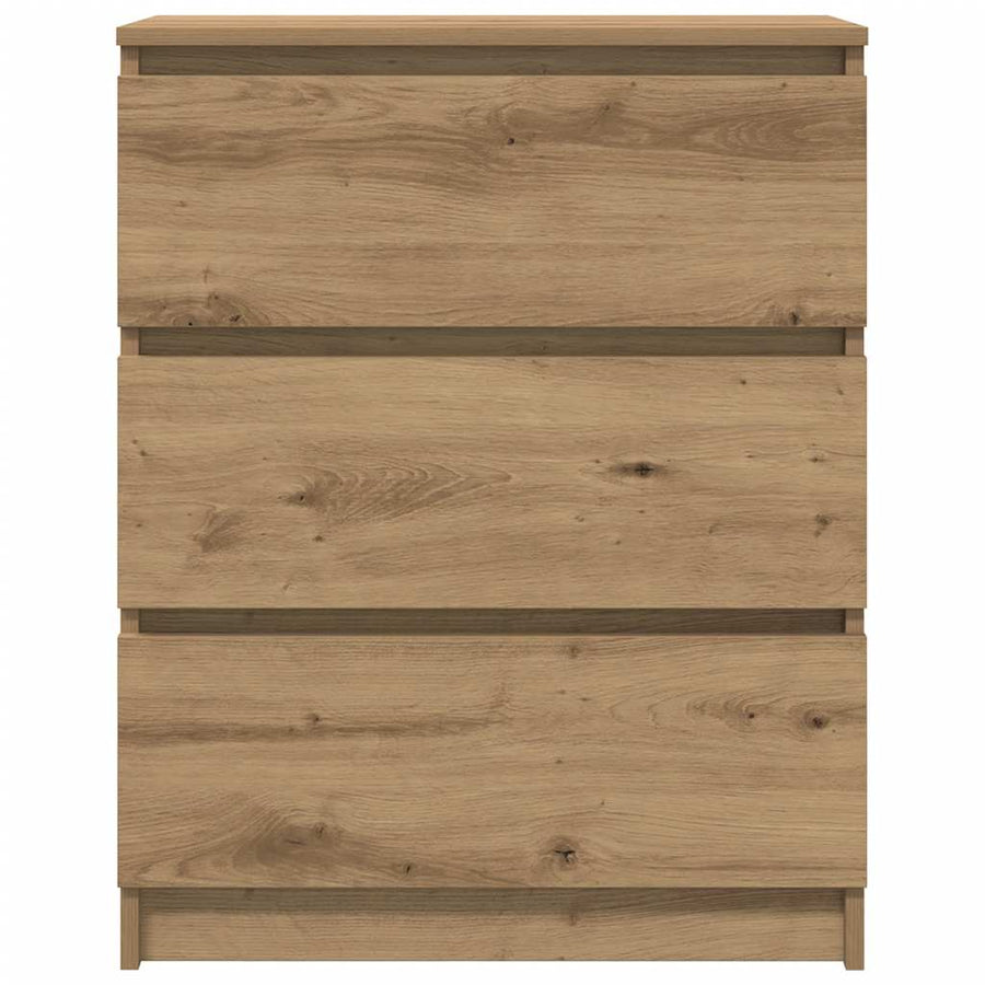 Dressoir 60X35X76 Cm Bewerkt Hout Artisanaal Eikenkleur artisanaal eikenkleurig