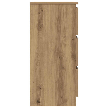 Dressoir 60X35X76 Cm Bewerkt Hout Artisanaal Eikenkleur artisanaal eikenkleurig