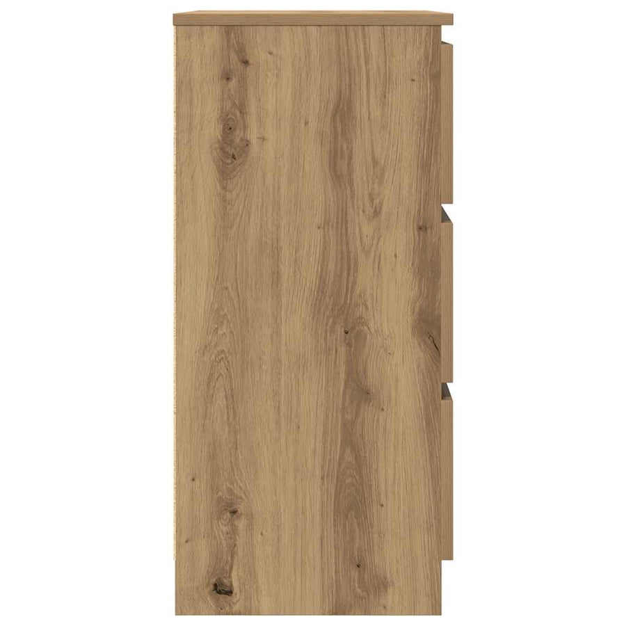 Dressoir 60X35X76 Cm Bewerkt Hout Artisanaal Eikenkleur artisanaal eikenkleurig