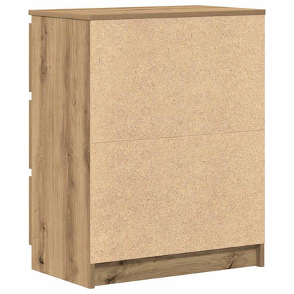 Dressoir 60X35X76 Cm Bewerkt Hout Artisanaal Eikenkleur artisanaal eikenkleurig
