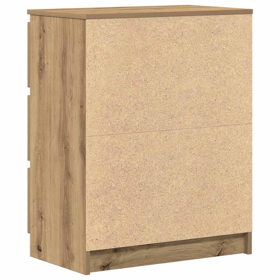 Dressoir 60X35X76 Cm Bewerkt Hout Artisanaal Eikenkleur artisanaal eikenkleurig