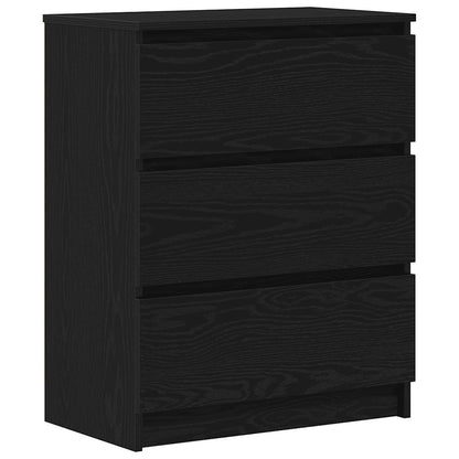 Dressoir 60X35X76 Cm Bewerkt Hout Kleurig Zwart eiken