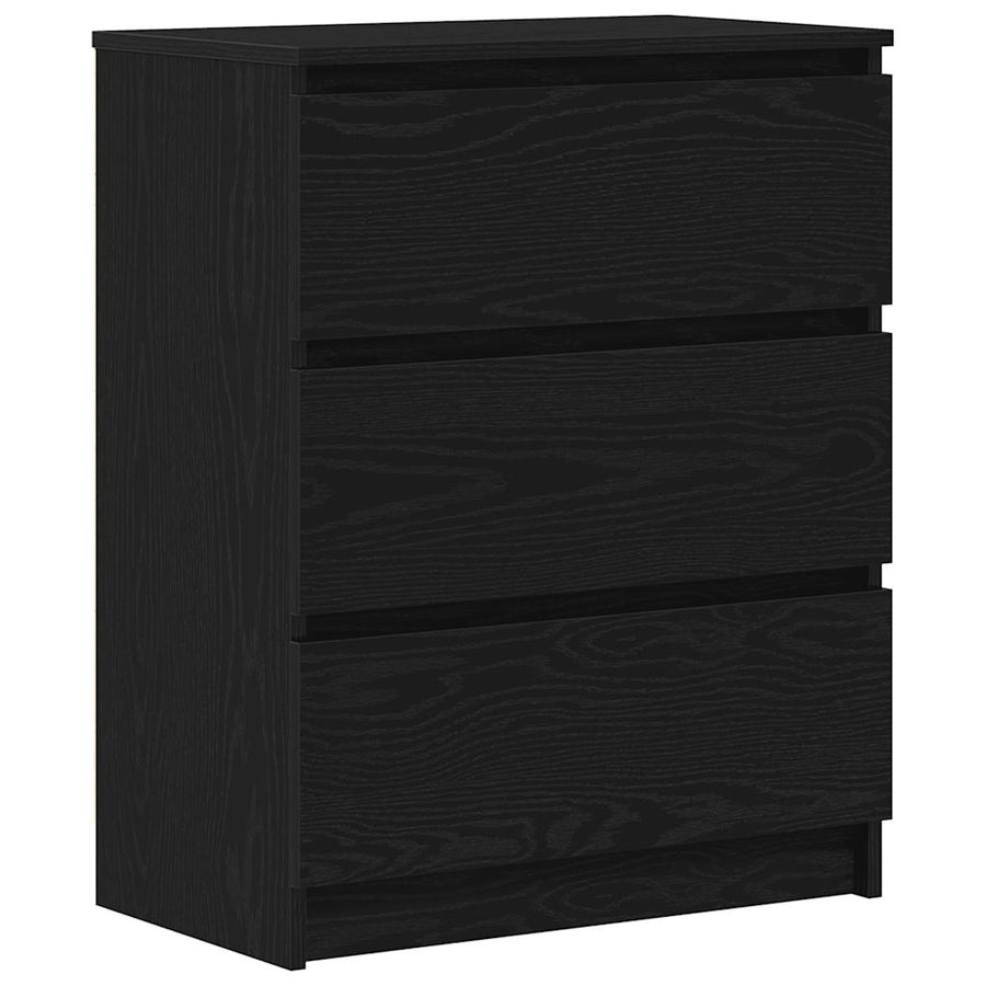 Dressoir 60X35X76 Cm Bewerkt Hout Kleurig Zwart eiken