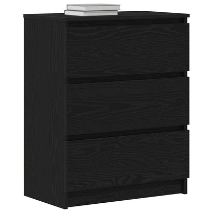 Dressoir 60X35X76 Cm Bewerkt Hout Kleurig Zwart eiken