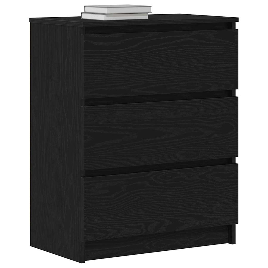 Dressoir 60X35X76 Cm Bewerkt Hout Kleurig Zwart eiken