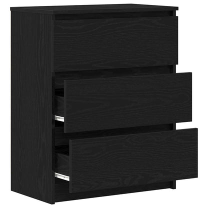 Dressoir 60X35X76 Cm Bewerkt Hout Kleurig Zwart eiken