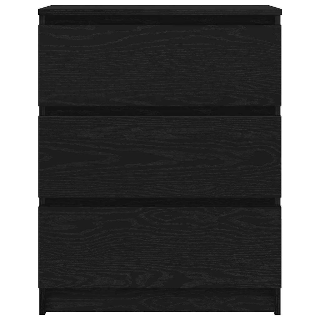 Dressoir 60X35X76 Cm Bewerkt Hout Kleurig Zwart eiken