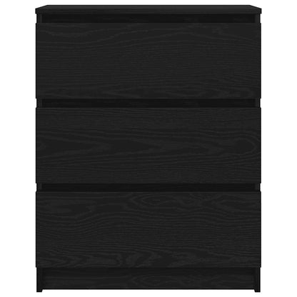 Dressoir 60X35X76 Cm Bewerkt Hout Kleurig Zwart eiken