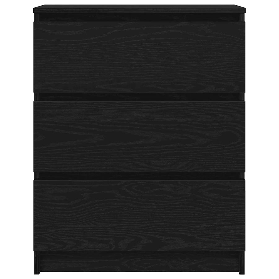 Dressoir 60X35X76 Cm Bewerkt Hout Kleurig Zwart eiken